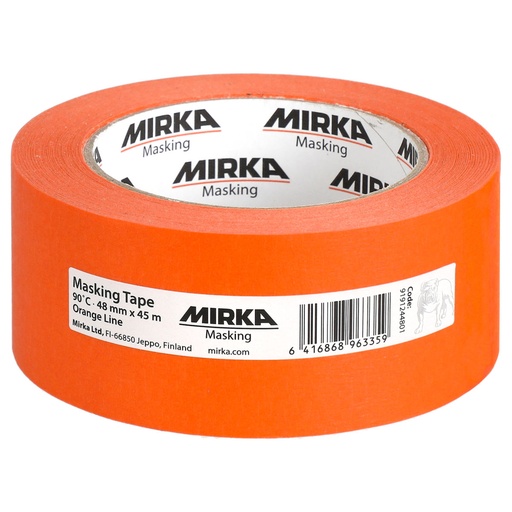 [9191244801] Mirka Masking Tape 90Â°C Orange Line 48mmx45m, 18/Pack