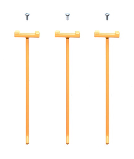 [9194010311] Hook, Square holes long, Yellow 3/pack