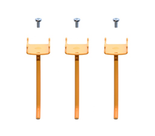 [9194010411] Hook, Round holes short, Yellow 3/pack