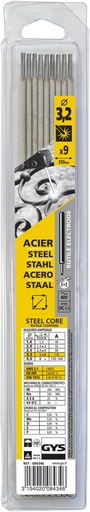 [084346] GYS 9 RUTILE ELECTRODES - STEEL - Ø3.2 (BLISTER)