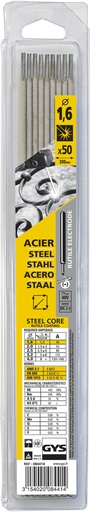 [084414] GYS 50 RUTILE ELECTRODES - STEEL - Ø1.6 (BLISTER)
