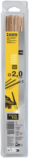 [087231] GYS TIG FILLER RODS (x40) - STEEL Ø2.0 - 0.33KG - 330mm (BLISTER)