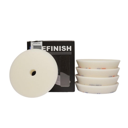 [RF2156] CarTec Box of 5 White Orbital Finishing Pads 150mm 