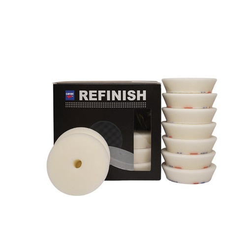 [RF2157] CarTec Box of 12 White Orbital Finishing Pads 100mm 