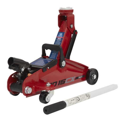 [1015CX] Sealey Short Chassis Trolley Jack 1.5 Tonne