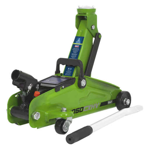 [1050CXHV] Sealey Short Chassis Trolley Jack 2 Tonne - Green