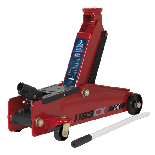 [1153CX] Sealey Heavy-Duty Long Reach Trolley Jack 3 Tonne