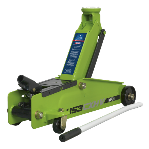 [1153CXHV] Sealey Heavy-Duty Long Reach Trolley Jack 3 Tonne - Green