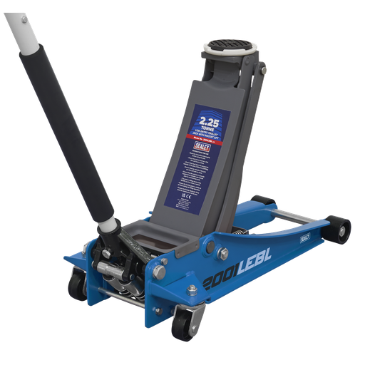 [2001LEBL] Sealey Low Profile Trolley Jack with Rocket Lift 2.25 Tonne - Blue