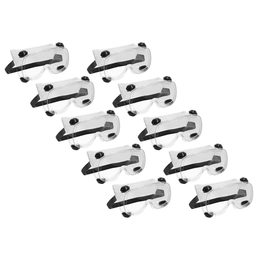[201/10] Sealey Worksafe® Standard Goggles, Indirect Vent - Pack of 10
