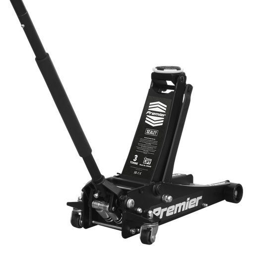 [3040AB] Premier Low Profile Trolley Jack with Rocket Lift 3 Tonne - Black