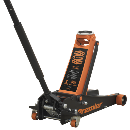 [3040AO] Sealey Premier Low Profile Trolley Jack with Rocket Lift 3 Tonne - Orange