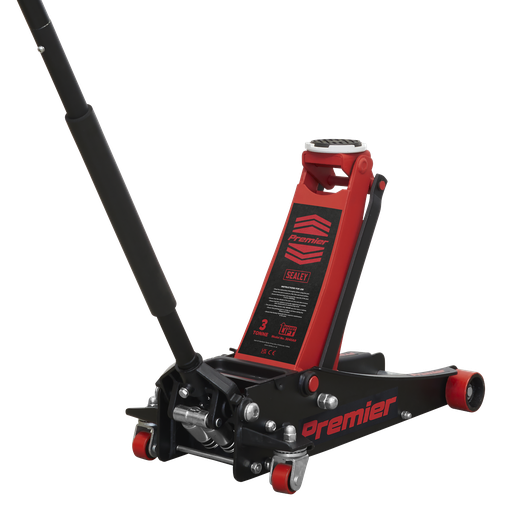 [3040AR] Premier Low Profile Trolley Jack with Rocket Lift 3 Tonne - Red