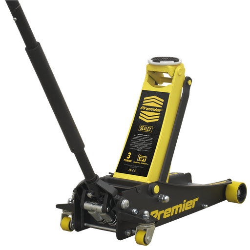 [3040AY] Sealey Premier Low Profile Trolley Jack with Rocket Lift 3 Tonne - Yellow