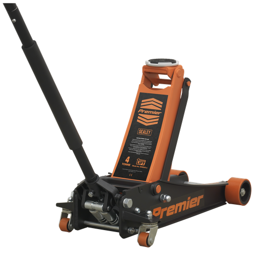 [4040AO] Premier Low Profile Trolley Jack with Rocket Lift 4 Tonne - Orange