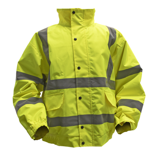 [802XL] Sealey Worksafe® Hi-Vis Yellow Jacket with Quilted Lining, Elasticated Waist & Cuffs - X-Large