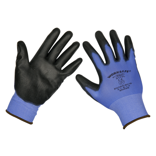 [9117L] Sealey Worksafe® Lightweight Precision Grip Gloves, Large - Pair