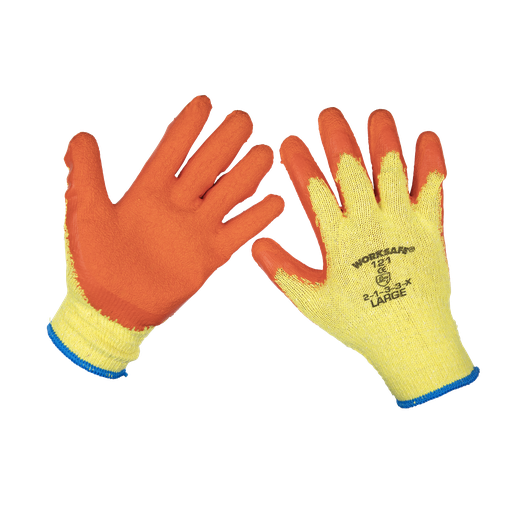 [9121L] Sealey Worksafe® Super Grip Knitted Gloves with Latex Palm, Large - Pair