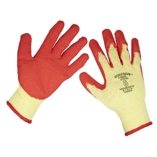 [9121XL/12] Sealey Worksafe® Super Grip Knitted Gloves with Latex Palm, X-Large - Pack of 12 Pairs