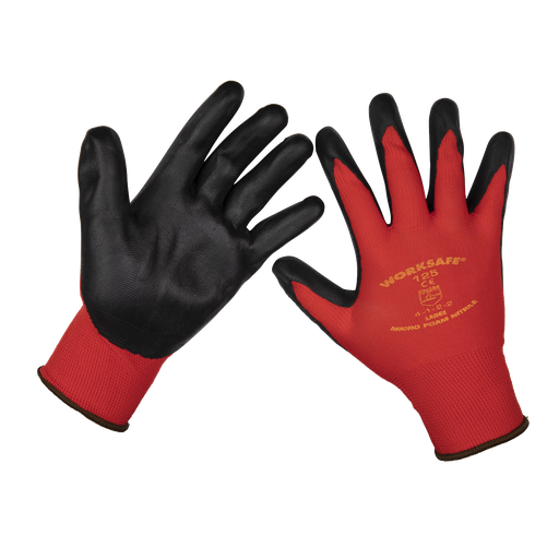 [9125L/12] Sealey Worksafe® Nitrile Foam Gloves, Large - Pack of 12 Pairs