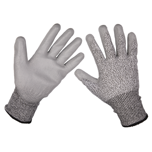 [9139L] Sealey Worksafe® Anti-Cut PU Gloves (Cut Level C), Large - Pair