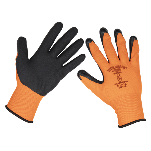 [9140XL] Sealey Worksafe® Foam Latex Gloves, X-Large - Pair