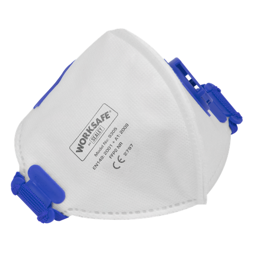 [9305/10] Sealey Worksafe® Valved Fold Flat Mask FFP2 - Pack of 10
