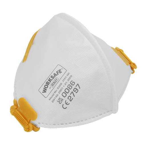 [9329/10] Sealey Worksafe® Fold Flat Mask FFP1 - Pack of 10