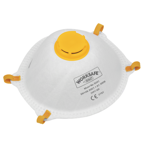 [9331/3] Sealey Worksafe® FFP1 Valved Cup Mask - Pack of 3