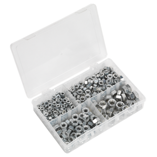 [AB030SN] Sealey Steel Nut Assortment 1/4"-1/2"UNC 320pc