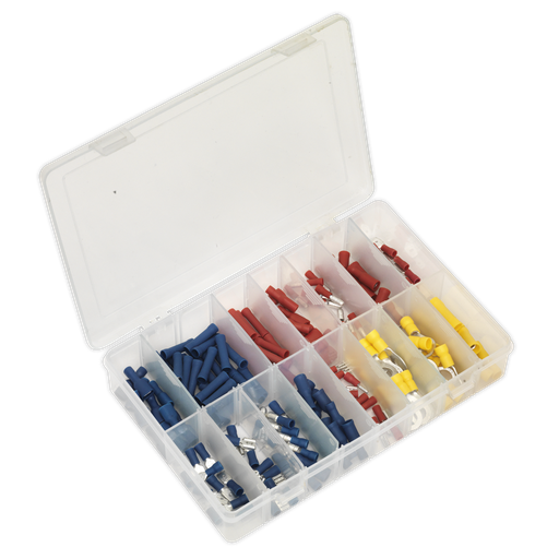 [AB038MT] Sealey Crimp Terminal Assortment 200pc - Blue, Red & Yellow