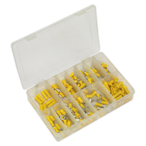 [AB041YT] Sealey Crimp Terminal Assortment 140pc - Yellow