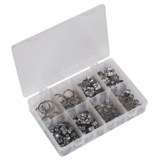 [AB043SE] Sealey O-Clip Single Ear Assortment Stainless Steel 160pc