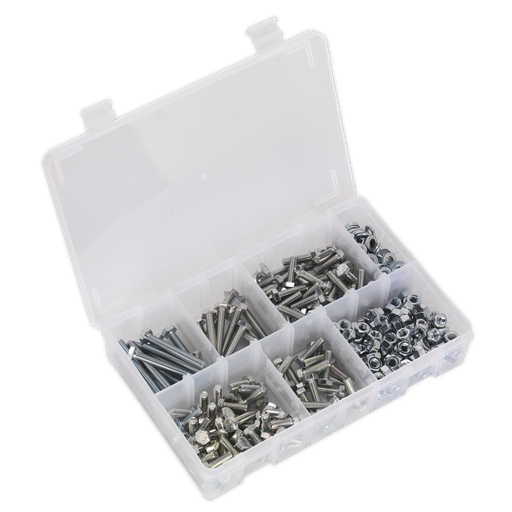 [AB050SNW] Sealey High Tensile Setscrew, Nut & Washer Assortment M6 408pc