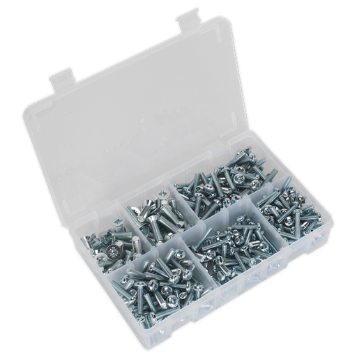[AB054MS] Sealey Machine Screw Assortment Countersunk & Pan Head Pozi - M5-M8 - 264pc