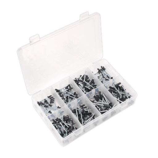 [AB074BR] Sealey Rivet Assortment Black Anodised 200pc
