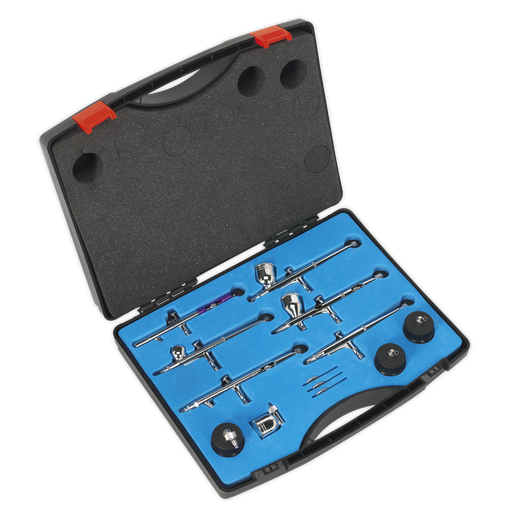 [AB936] Sealey Mini Gravity/Suction Feed Air Brush Kit 10pc