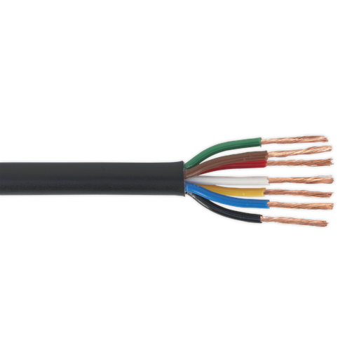 [AC24207CTH] Sealey Thin Wall Automotive Cable 7 x 0.75mm² 24/0.20mm 30m - Black