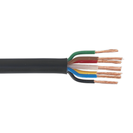 [AC28307CTH] Sealey Thin Wall Automotive Cable 6 x 1mm² 32/0.20mm, 1 x 2mm² 28/0.30mm 30m - Black
