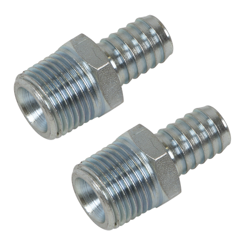 [AC99] Sealey PCL Screwed Tailpiece Male 1/2"BSPT - 1/2" Hose - Pack of 2