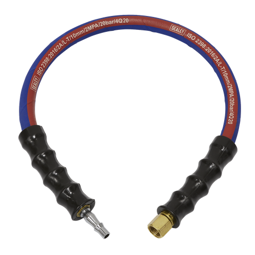 [AH2R/38] Air Leader Hose with Tailpiece & 1/4"BSP Union 600mm x 10mm