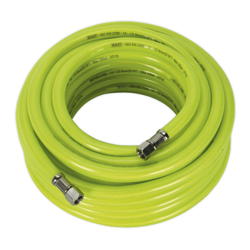 [AHFC15] Sealey High-Visibility Air Hose with 1/4"BSP Unions 15m x 8mm