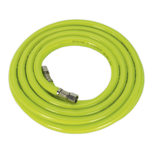 [AHFC5] Sealey High-Visibility Air Hose with 1/4"BSP Unions 5m x 8mm