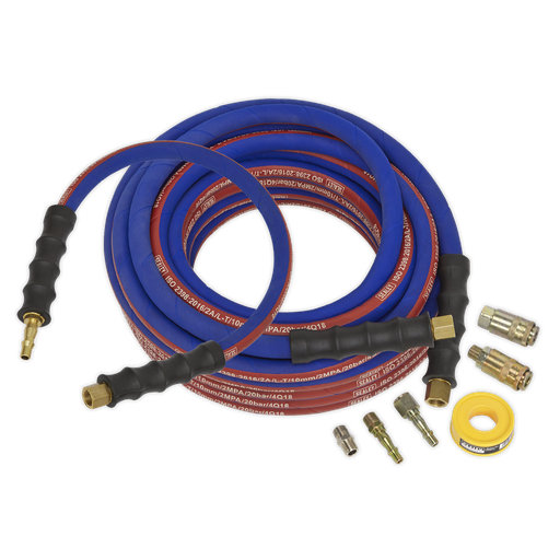[AHK02] Sealey Extra-Heavy-Duty Air Hose Kit with Connectors 15m x 10mm