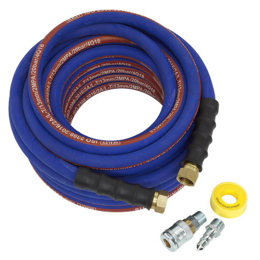 [AHK04] Sealey High Flow Air Hose Kit with PCL 100 Series Adaptors 15m x 13mm
