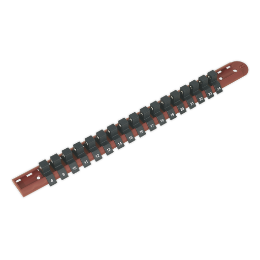[AK1217] Sealey Premier Socket Retaining Rail with 17 Clips 1/2"Sq Drive