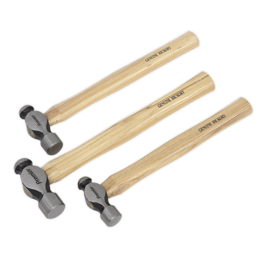 [AK203] Sealey Premier Ball Pein Hammer Set 3pc Hickory Shafts