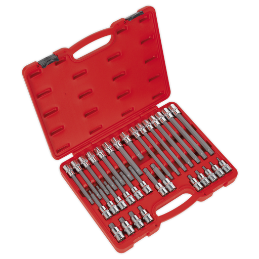 [AK2198] Sealey Premier Ribe Socket Bit Set 1/2"Sq Drive 32pc