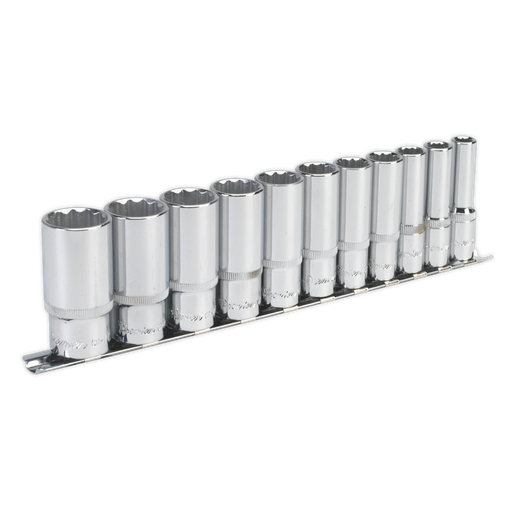 [AK2673] Sealey Premier Imperial Deep Socket Set 3/8"Sq Drive 12-point 11pc