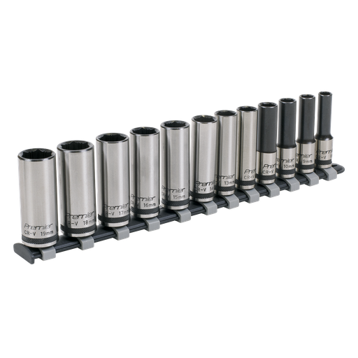 [AK2744B] Sealey Premier Black Deep Lock-On™ Socket Set 3/8"Sq Drive 12pc